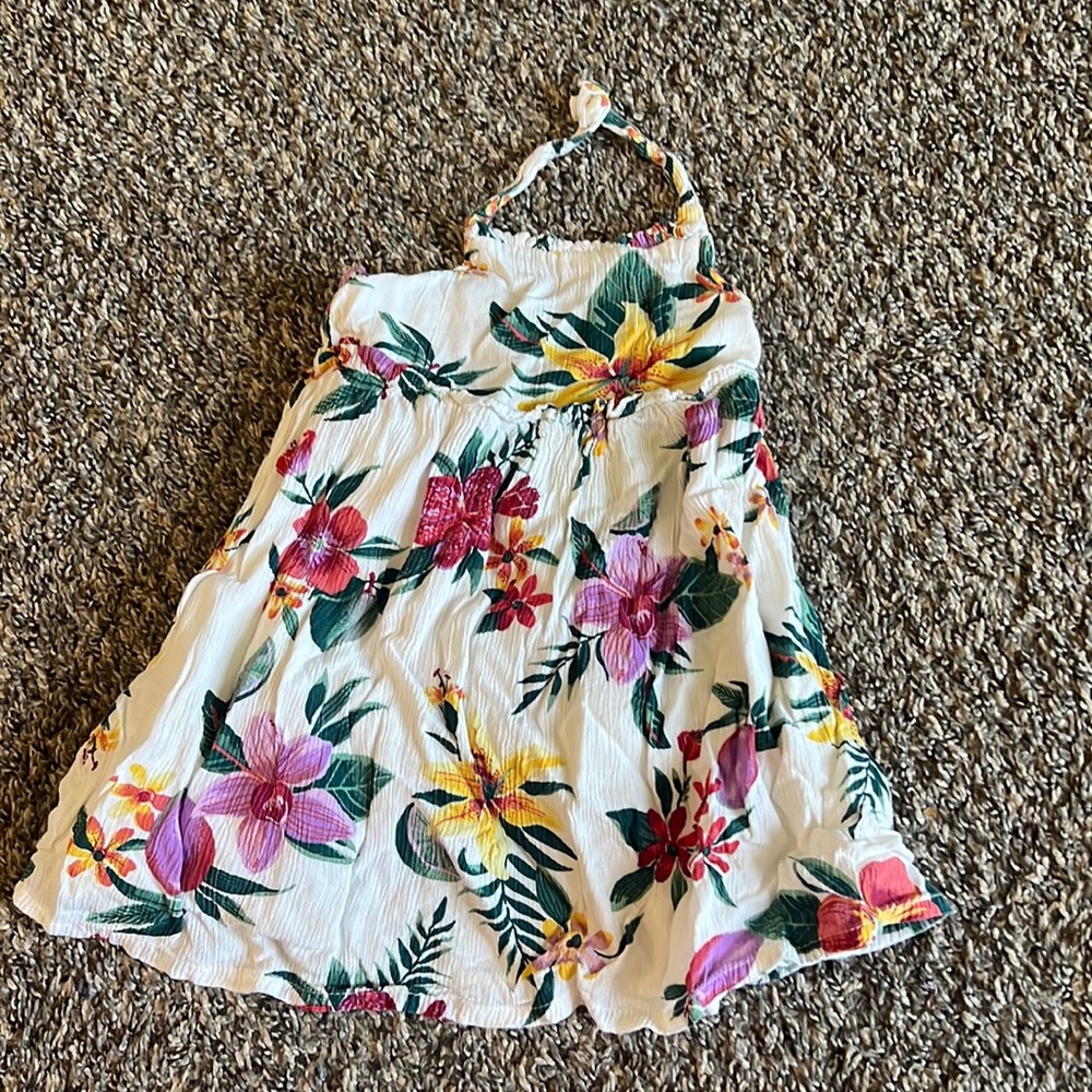 Guaze floral halter dress